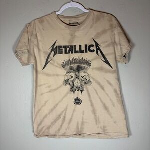 Metallica In Vertigo You Will Be Tie Dye Shirt Small Tan Brown Skull Graphic Tee